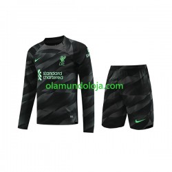 Camisola Liverpool Guarda-redes Criança Equipamento Segundo 2023-2024 Manga Comprida